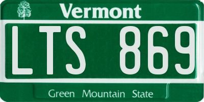 VT license plate LTS869