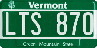 VT license plate LTS870