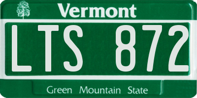 VT license plate LTS872