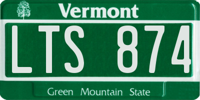 VT license plate LTS874