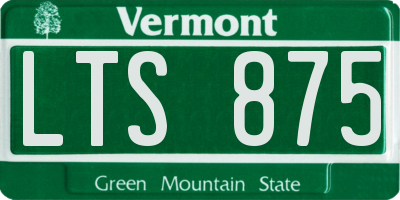 VT license plate LTS875