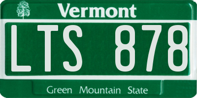 VT license plate LTS878