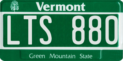 VT license plate LTS880