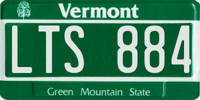 VT license plate LTS884