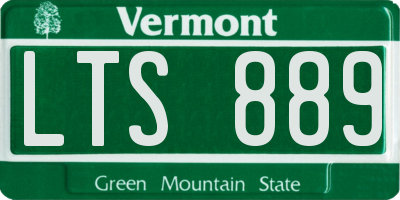 VT license plate LTS889