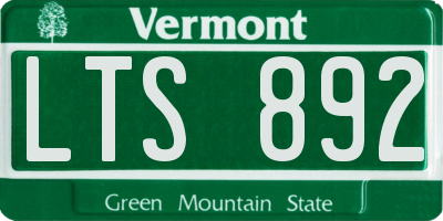 VT license plate LTS892