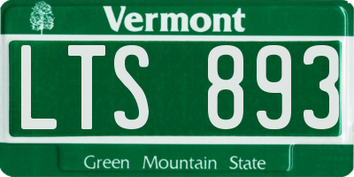 VT license plate LTS893