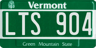 VT license plate LTS904