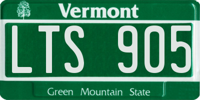 VT license plate LTS905