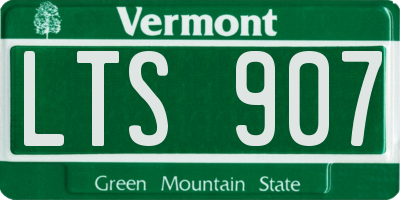 VT license plate LTS907