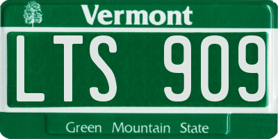 VT license plate LTS909