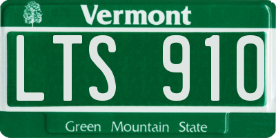 VT license plate LTS910