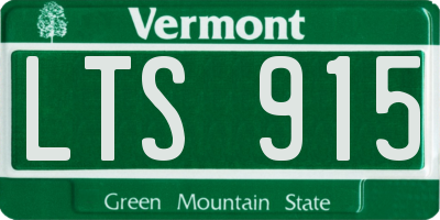 VT license plate LTS915