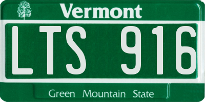 VT license plate LTS916