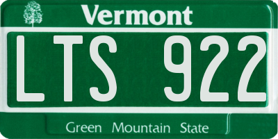 VT license plate LTS922