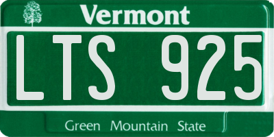 VT license plate LTS925