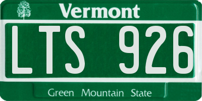 VT license plate LTS926
