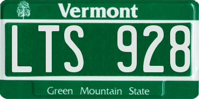 VT license plate LTS928