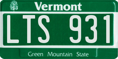 VT license plate LTS931
