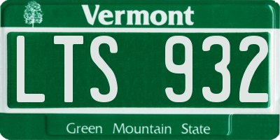 VT license plate LTS932