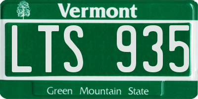 VT license plate LTS935