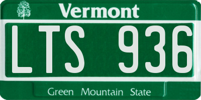 VT license plate LTS936