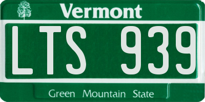 VT license plate LTS939
