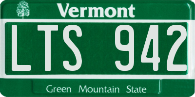 VT license plate LTS942