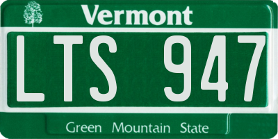VT license plate LTS947