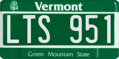 VT license plate LTS951