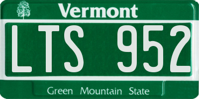 VT license plate LTS952