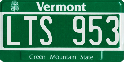 VT license plate LTS953