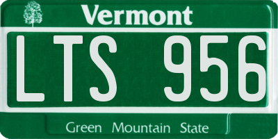 VT license plate LTS956
