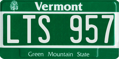 VT license plate LTS957