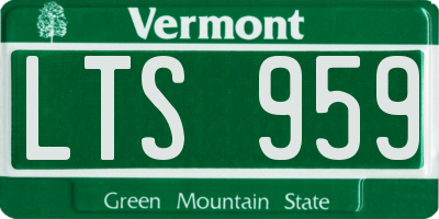 VT license plate LTS959