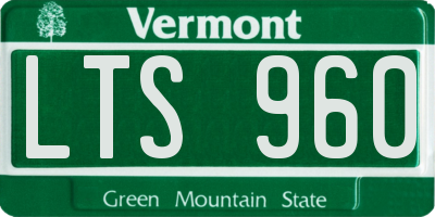 VT license plate LTS960