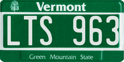 VT license plate LTS963