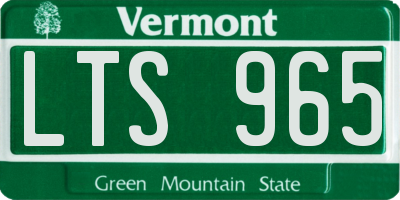 VT license plate LTS965