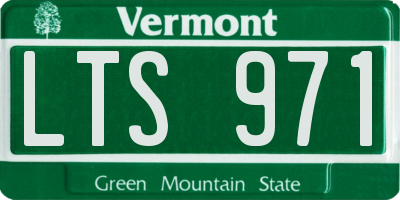 VT license plate LTS971