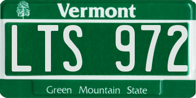 VT license plate LTS972