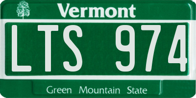 VT license plate LTS974