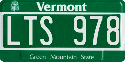VT license plate LTS978