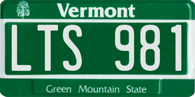 VT license plate LTS981