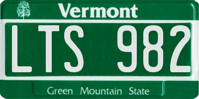 VT license plate LTS982