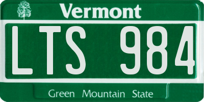 VT license plate LTS984