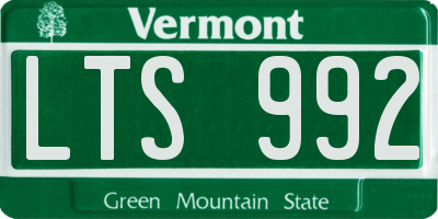 VT license plate LTS992