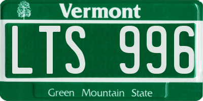 VT license plate LTS996