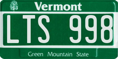 VT license plate LTS998