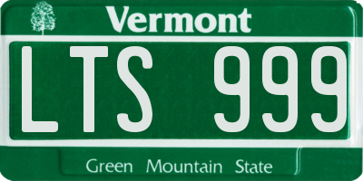 VT license plate LTS999