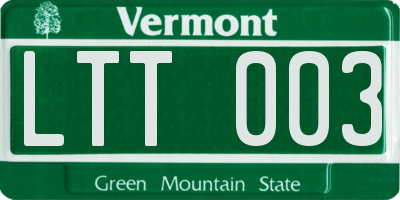 VT license plate LTT003